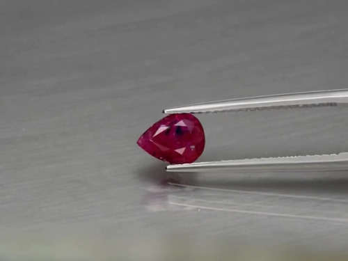 1.10ct- Certified- Purplish Red Ruby -Natural Pear shape - Unheated