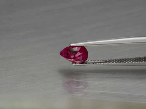 1.10ct- Certified- Purplish Red Ruby -Natural Pear shape - Unheated