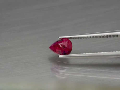 1.10ct- Certified- Purplish Red Ruby -Natural Pear shape - Unheated