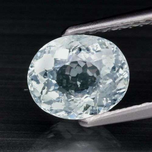 1.41ct -Certified- Oval Natural Unheated Blue Aquamarine
