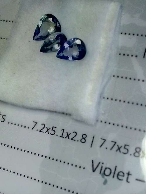 2.30Ct (TCW)TANZANITE**CERTIFIED*Violet Bluish Green Pear Cut