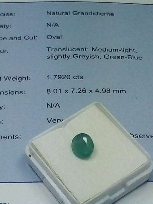 **CERTIFIED EGL-SA**1.79Ct Natural Grandidierite *RARE*