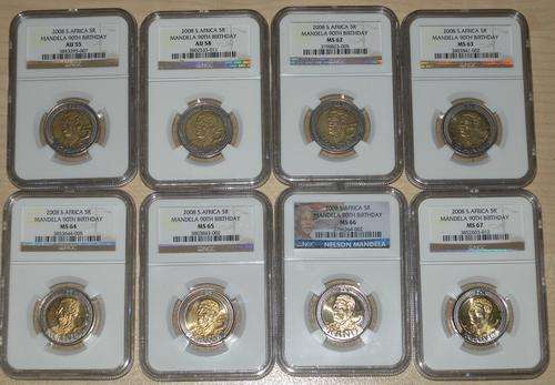 WOW Mandela birthday Coin Set all NGC Graded AU55,58,62,63,64,65,66,67 Bidding is per coin