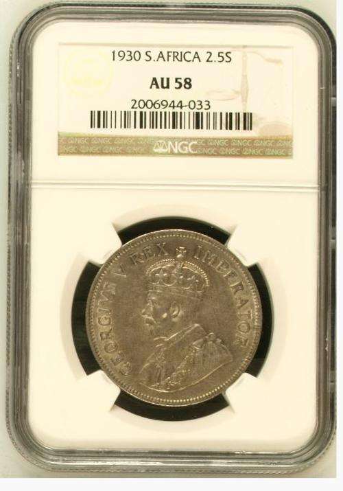 1930 UNION HALF CROWN NGC AU58 STUNNING