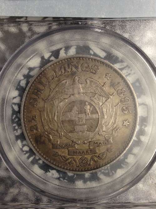 ZAR Kruger 1895 Half Crown PCGS Graded XF45 -Lustrous RARE !