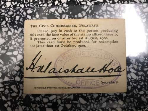 1900 BULAWAYO MARSHALL HOLE 6 PENCE EMERGENCY MONEY BOER WAR *** EXCELLENT CONDITION