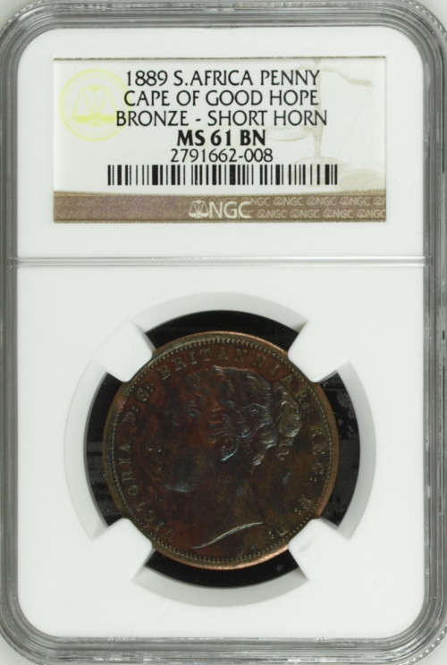 Rare 1889 Cape of Good Hope Penny NGC MS61