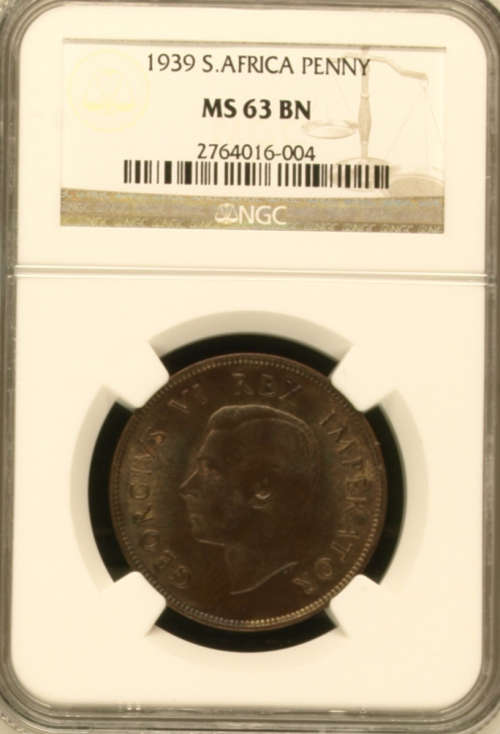 1939 union one penny NGC MS63BN Rare Coin And Grade