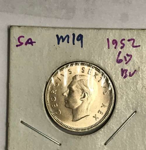 1952 union sixpence brilliant uncirculated