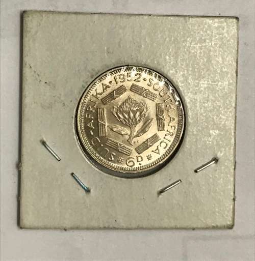 1952 union sixpence brilliant uncirculated