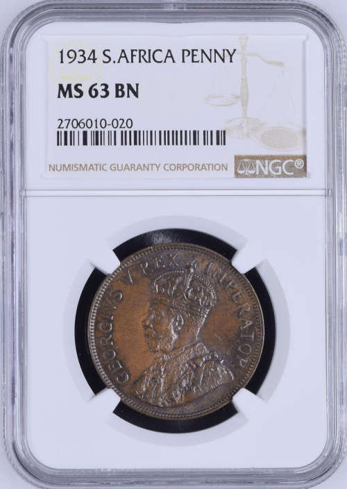 1934 penny NGC MS63BN
