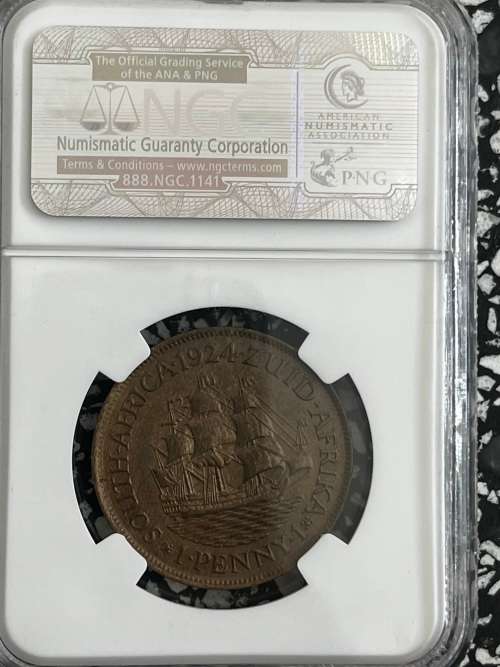 1924 Union One Penny NGC MS62 - Rare Coin