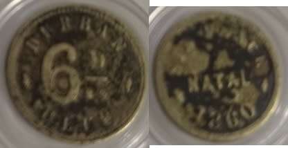 DURBAN / NATAL CLUB - 1860 TOKEN SET - EXTREMELY RARE (HARD TO GET THIS SET)