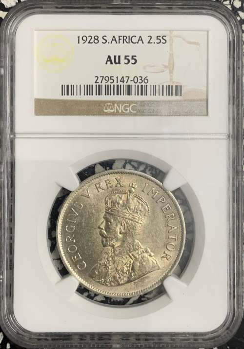 1928 Union half crown NGC AU55