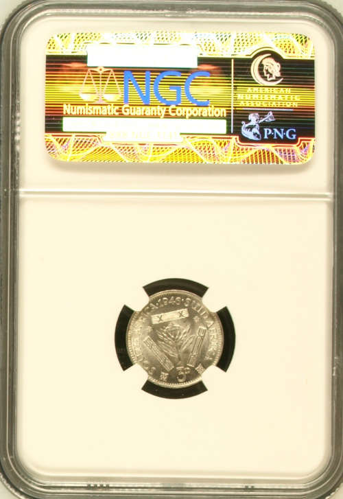 1946 three pence NGC MS62