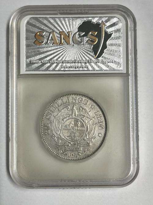 1894 ZAR - Half crown - Almost uncirculated SANGS AU53 -RARE