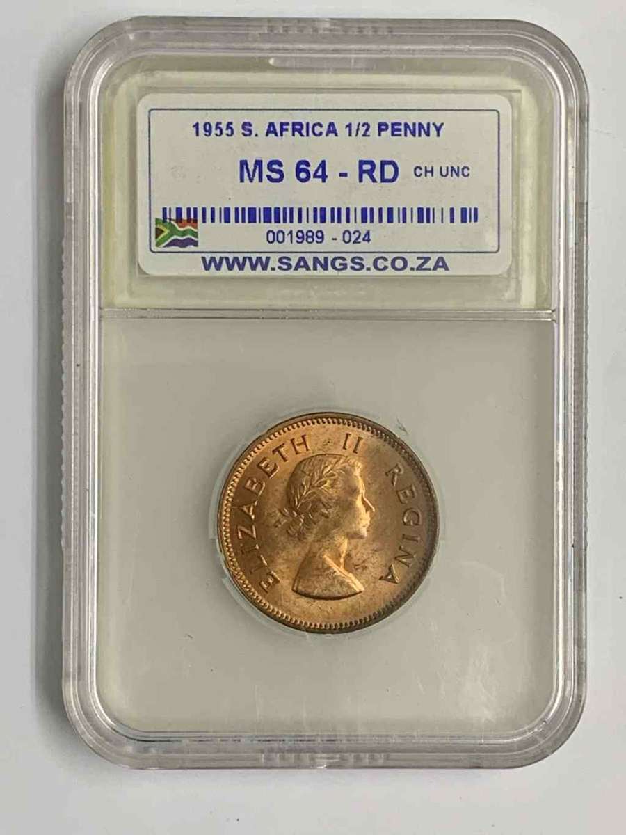 1955 ½ P (HALFPENNY) - SANGS GRADED  MS64 RD