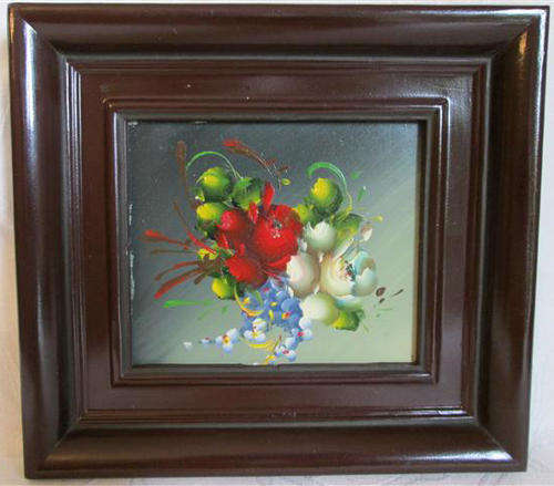 FRAMED, GERMAN FOLK BAUERNMALEREI HAND PAINTED IN OILS.,