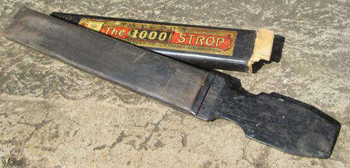 ANTIQUE, TAYLORS, THE 1000 SHARPENING STROP, MANUFACTURED BY NEEDHAM VEALL & TYZACK LTD SHEFFIELD