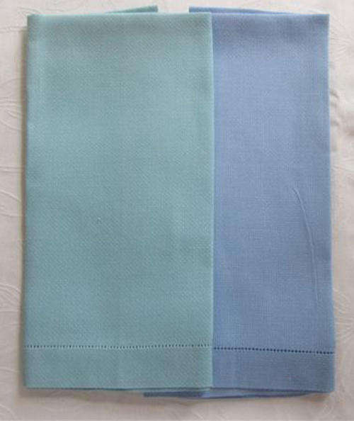 VINTAGE PAIR OF HUCKABACK LINEN HAND TOWELS, FABRIC USED MOSTLY FOR TOWELS