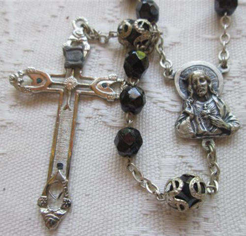 VINTAGE RELIGIOUS ROSERY BEADS,   FROM ROME