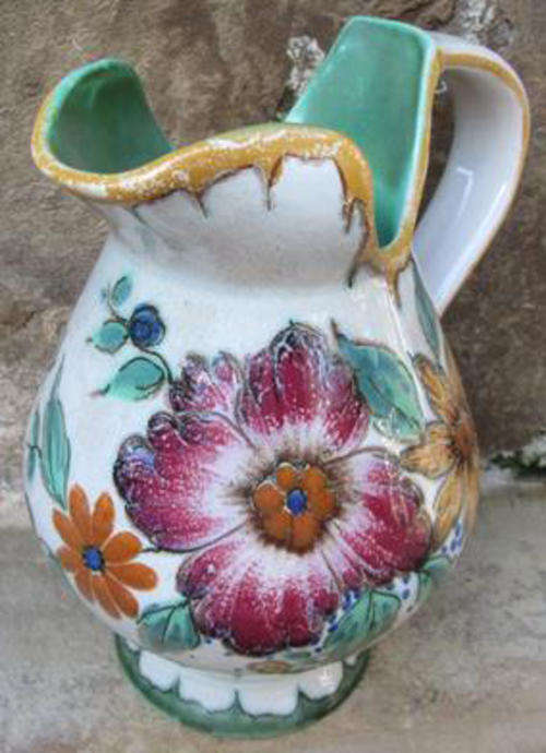 VINTAGE HANDPAINTED BRIGHT, BOLD AND CHEERFUL !!!   DUTCH GOUDA JUG
