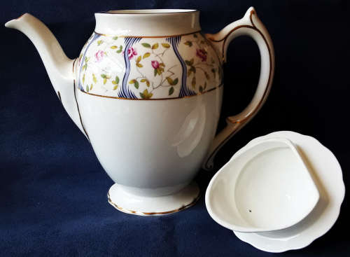 COAL PORT BONE CHINA, PARTIAL DEMITASSE SET IN THE TRELIS ROSE DESIGN