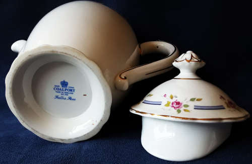 COAL PORT BONE CHINA, PARTIAL DEMITASSE SET IN THE TRELIS ROSE DESIGN