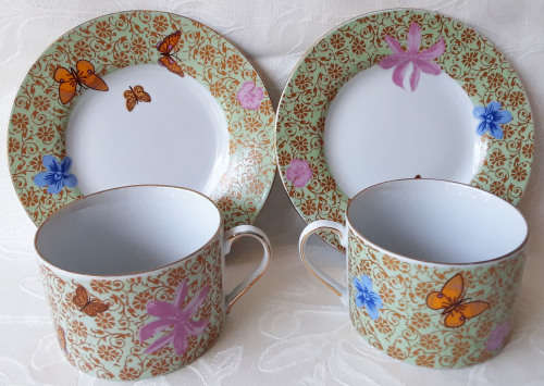 2x WIESENTHAL COFFEE CANS AND SAUCERS, DISHWASHER PROOF, UNUSED CONDITION