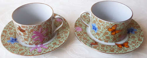 2x WIESENTHAL COFFEE CANS AND SAUCERS, DISHWASHER PROOF, UNUSED CONDITION