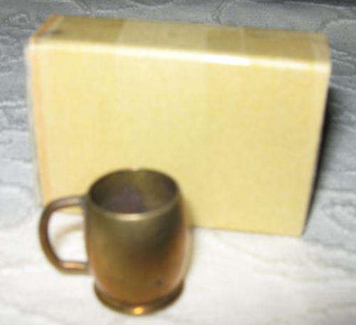 PERFECT LITTLE BRASS BEER TANKARD  height 2cm  base cir 1.5cm