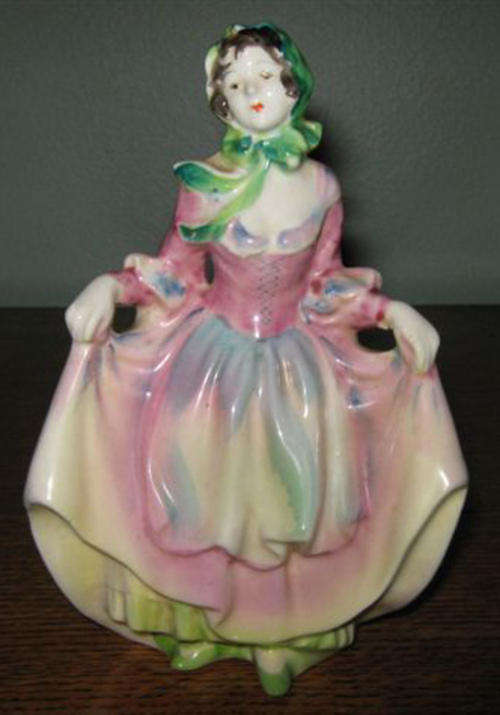 HAND PAINTED, YOUNG LADY,  IN HER SUNDAY BEST, PERFECT CON.