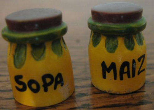 PAIR STORAGE JARS, HEIGHT 1.6 CM, CIR. 1.2 CM.