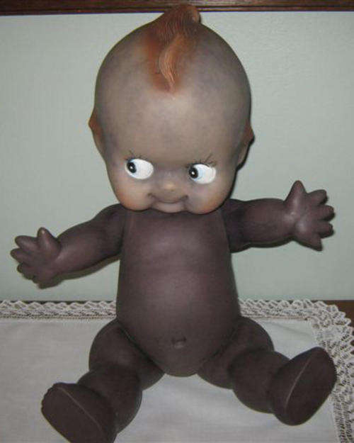 R1.00 START !! RARE AND UNUSUAL LARGE, BLACK KEWPIE DOLL, A MUST FOR COLLECTORS.