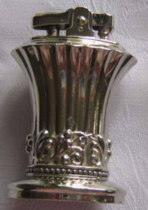 TALL AND ELEGANT, SILVER PLATED, RONSON TABLE CIGARETTE LIGHTER.