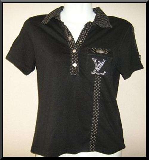 Louis Vuitton Black and Gold Top