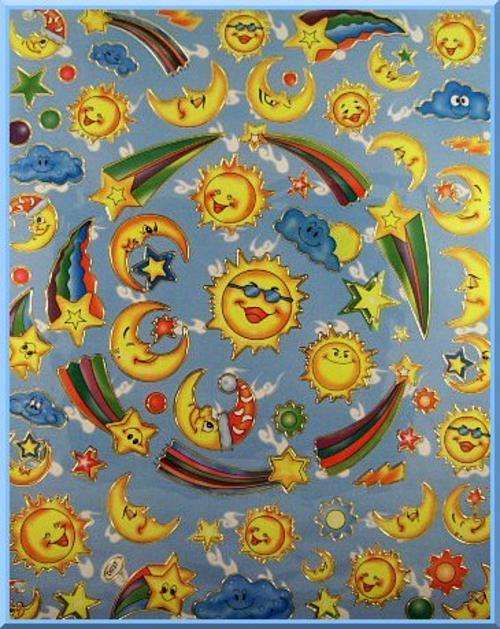 Sun, Moon and Stars Stickers