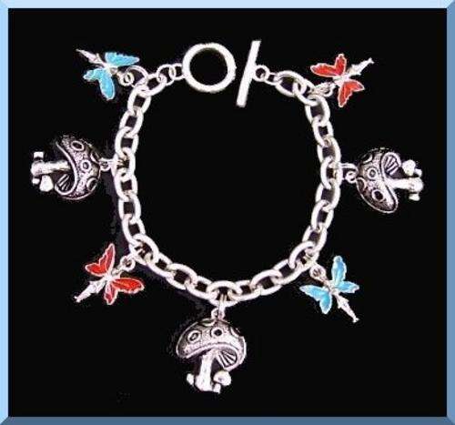 Enameled Fairy Garden Charm Bracelet