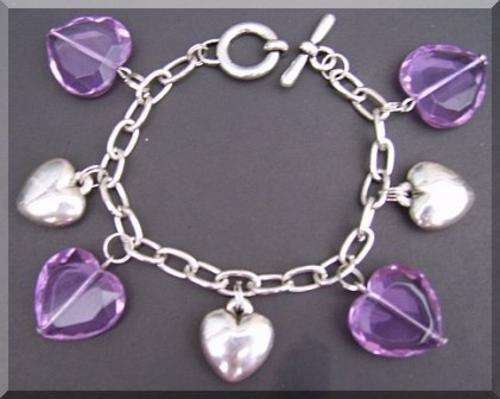 Stunning colour changing Heart Charm Bracelet
