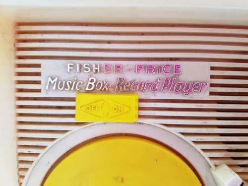 Vintage Fisher Price Music Box Record Player 5 records