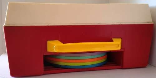 Vintage Fisher Price Music Box Record Player 5 records