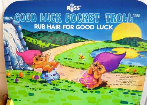 VINTAGE 1980'S RUSS TROLLS X 25 WITH DISPLAY STAND