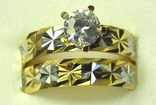 9K Gold Filled CZ Ring Sets