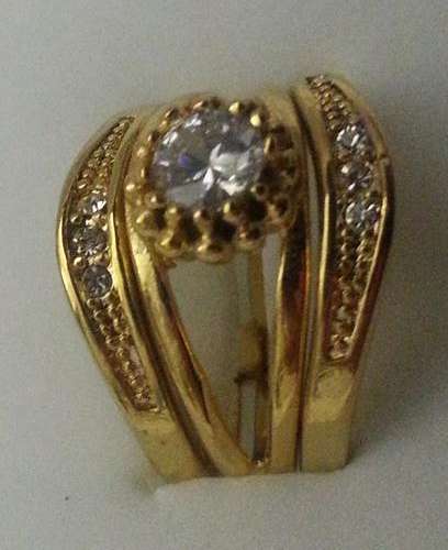 9K Gold Filled CZ Ring 3 piece Set