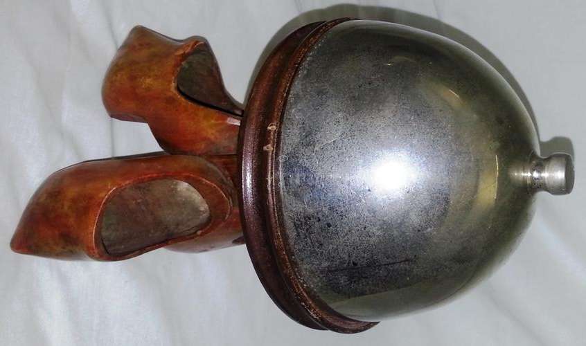 SILVER PLATED AND WOODEN CHEESE STAND