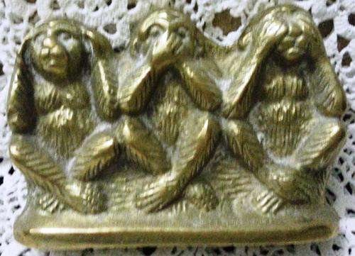 BRASS MONKEYS HEAR NO EVIL SPEAK NO EVIL AND SEE NO EVIL