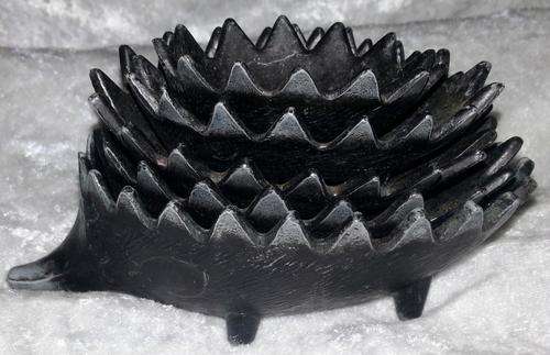 VINTAGE 50s HEDGEHOG 5 STACKING ASHTRAY BOSSE EAMES ERA RARE