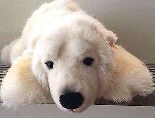 Large Steiff Plush Arco Polar Bear Super Soft Floppy Stuffed Animal