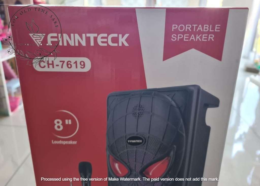 Finteck CH-7619 Portable 8` Karaoke Speaker with Mic, Built in USB MP3 Player  Flashing Lights