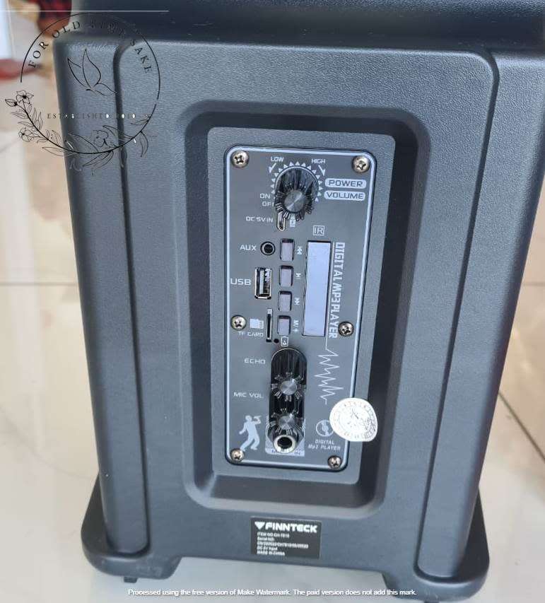 Finteck CH-7619 Portable 8` Karaoke Speaker with Mic, Built in USB MP3 Player  Flashing Lights